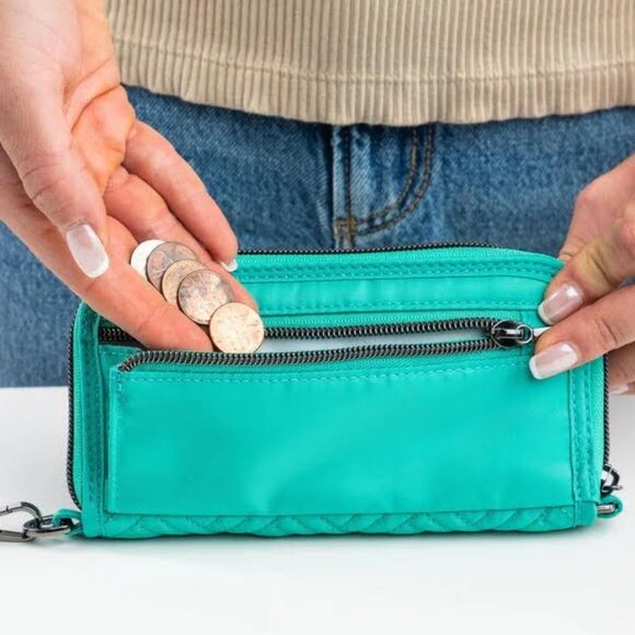 Lug Whirly RFID Wristlet Wallet Oasis Teal Green - Picture 7 of 15